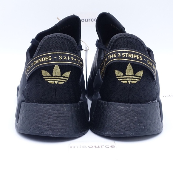 NEW adidas Originals NMD_R1 V2 Sneakers HP3251 Core Black/Gold - Picture 6 of 8